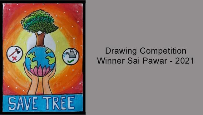 Drawing Competition Winner Sai Pawar - 2021 in Secondary Section | Schools in GB Road Thane