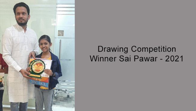 Drawing Competition Winner Sai Pawar - 2021 in Secondary Section | Schools in GB Road Thane