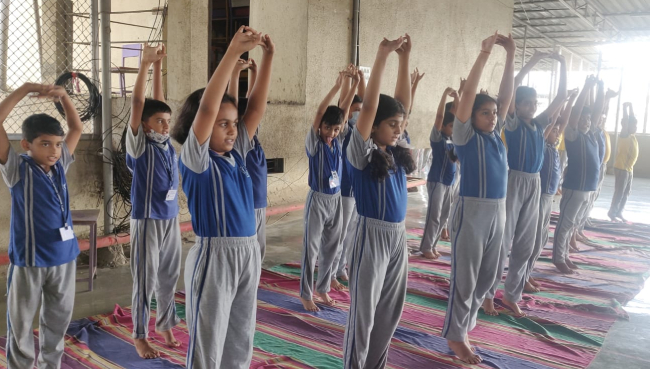 Yoga Day 2022 Primary section | Schools in GB Road Thane