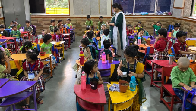 Green Colour Day and Germination Pre- Primary 2022-2023 | Schools in GB Road Thane