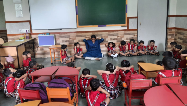 Yoga Day 2022 Pre-Primary Section | Schools in GB Road Thane