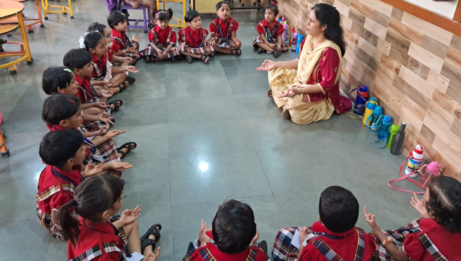 Yoga Day 2022 Pre-Primary section | Schools in GB Road Thane