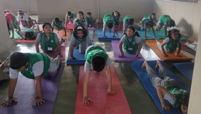 Yoga Day 2022 Primary section | Schools in GB Road Thane